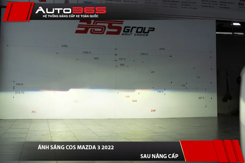 Ánh sáng Cos Mazda 3 sau khi lắp Titan Black 2026