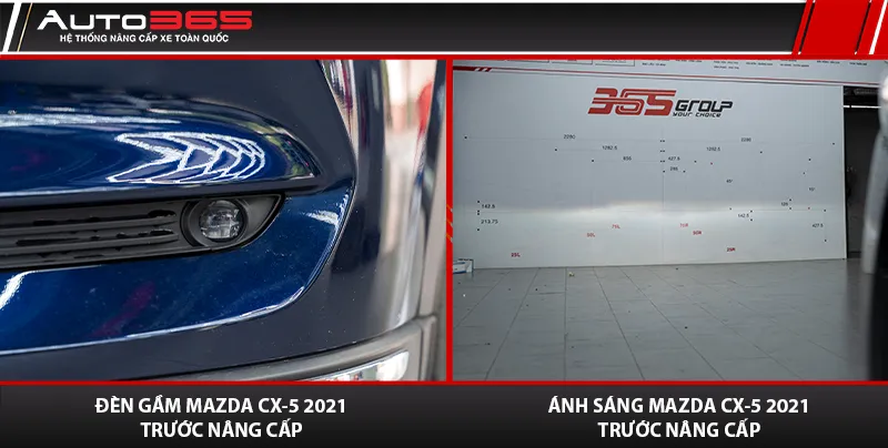 Hốc đèn gầm Mazda CX-5 2021 trước khi lắp X-Light F10 Hyper 2.0