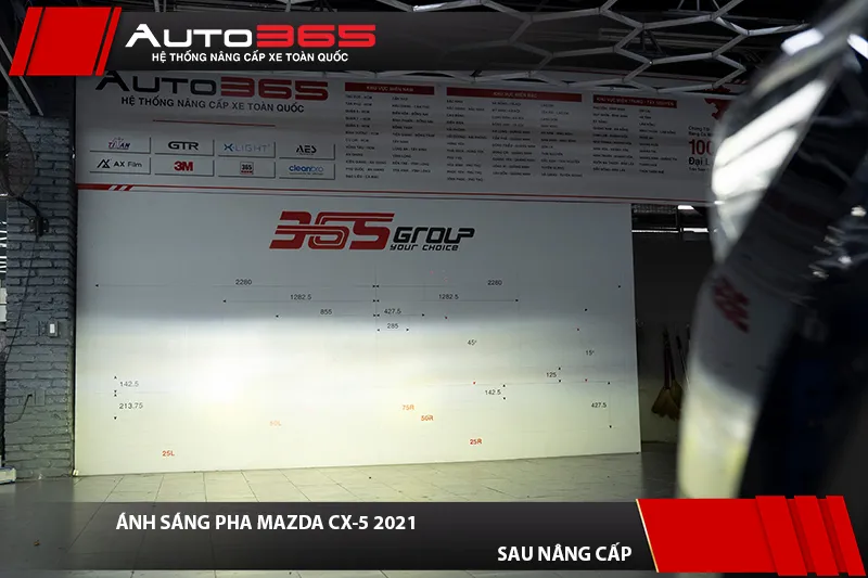 Ánh sáng Pha Mazda CX-5 2021 sau khi lắp X-Light F10 Hyper 2.0
