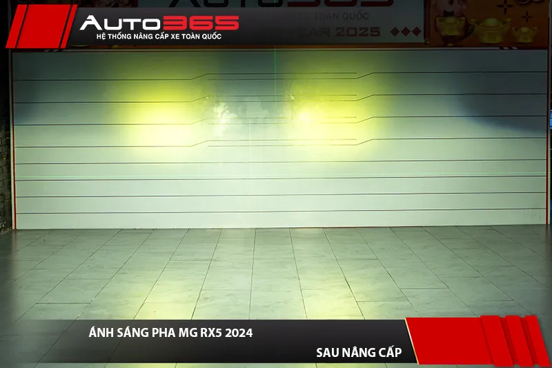 Ánh sáng Pha MG RX5 2024 sau khi lắp X-Light V20 Square