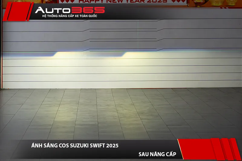 Ánh sáng Cos Suzuki Swift sau khi lắp X-Light V20 Square