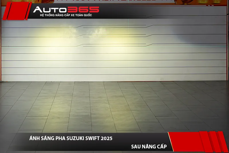 Ánh sáng Pha Suzuki Swift sau khi lắp X-Light V20 Square