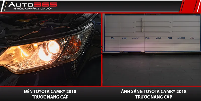 Đèn chính và ánh sáng Camry trước khi lắp V20 New 2025