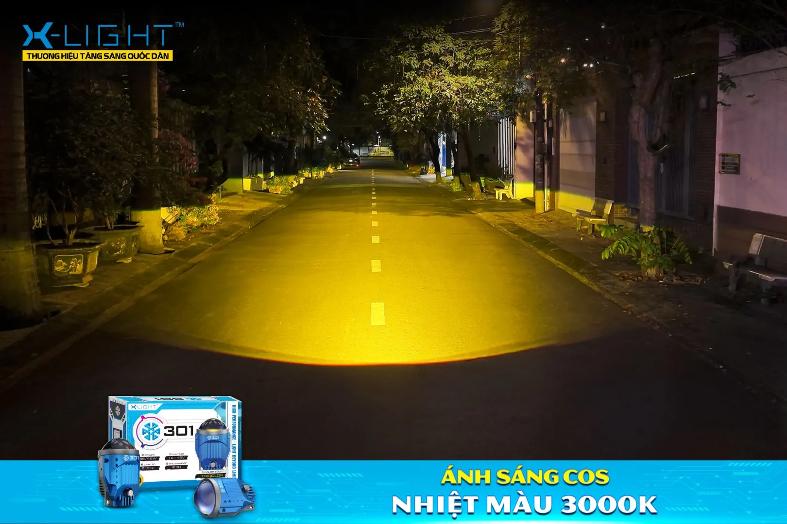 Ánh sáng Cos 3000K của X-Light 301 V2.