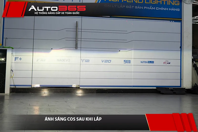 Ánh sáng Cos Toyota Fortuner sau khi hoàn thiện nâng cấp đèn