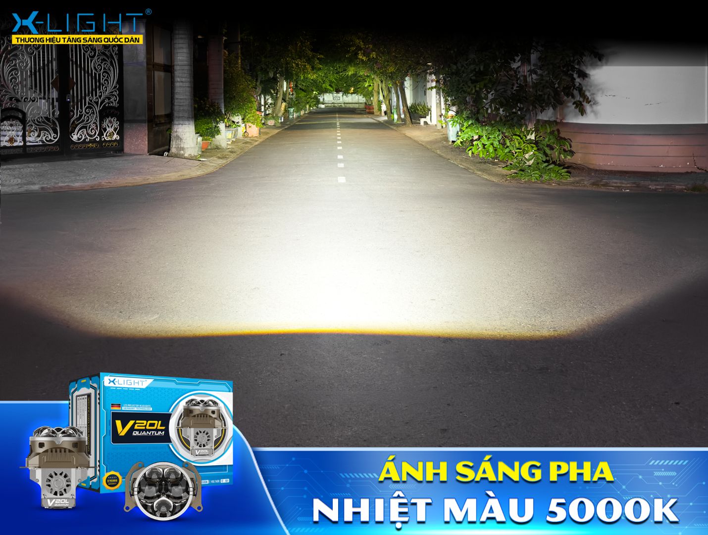 Ánh sáng Pha chiếu xa và đậm tâm nhờ tích hợp 5 nguồn sáng, cùng thiết kế tâm hình Elip giúp phủ sáng ở hai bên.