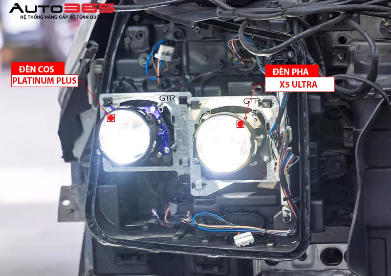 Vị trí đèn Cos và Pha Hyundai Santa Fe 2022 sau lắp combo