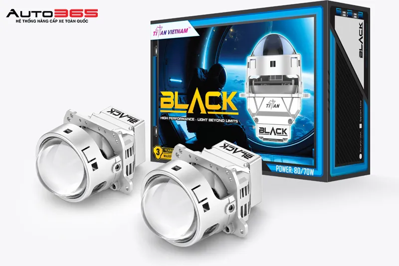 Bộ bi LED Titan Black 2026 Lens Tròn dùng trong ca Fadil
