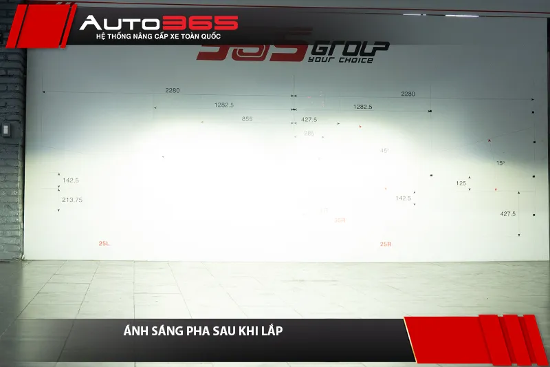 Ánh sáng Pha VinFast VF 8 sau khi lắp combo V20L Quantum và AES SV Turbo S