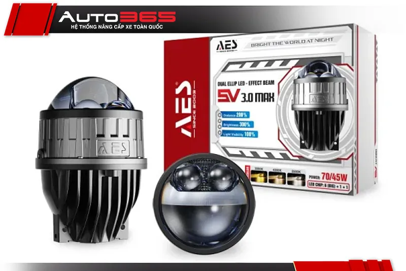 Sản phẩm bi gầm AES SV 3.0 Max cùng hộp sản phẩm.