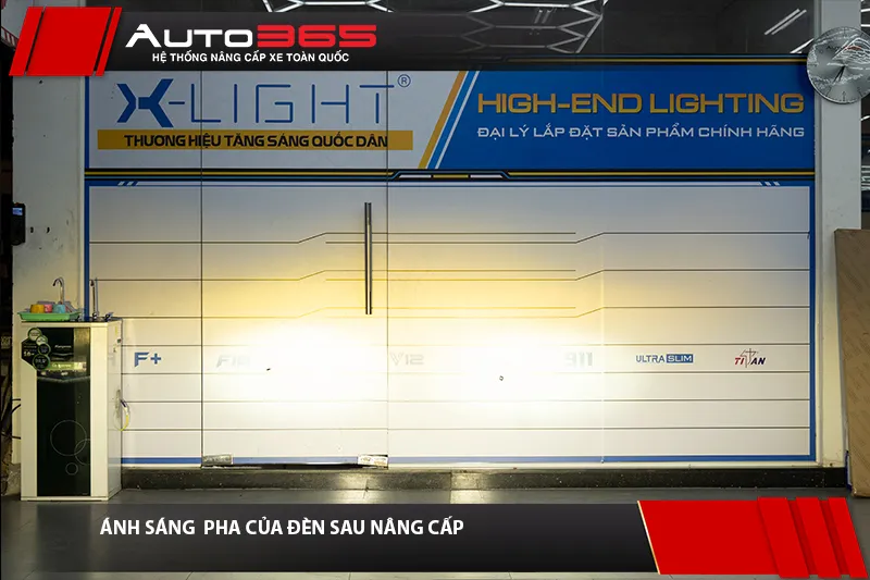 Vùng sáng Pha của BMW 3 F30 2019 sau khi lắp bi LED AES Turbo BM