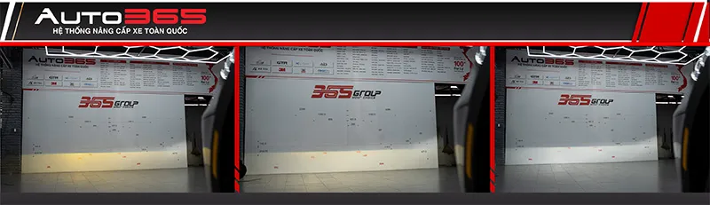 Ba vùng sáng của bi gầm AES SV 3.0 Max khi chuyển nhiệt màu