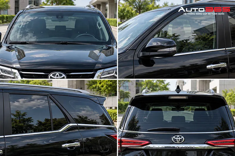 Các vị trí kính lái, kính sườn và kính lưng trên Toyota Fortuner