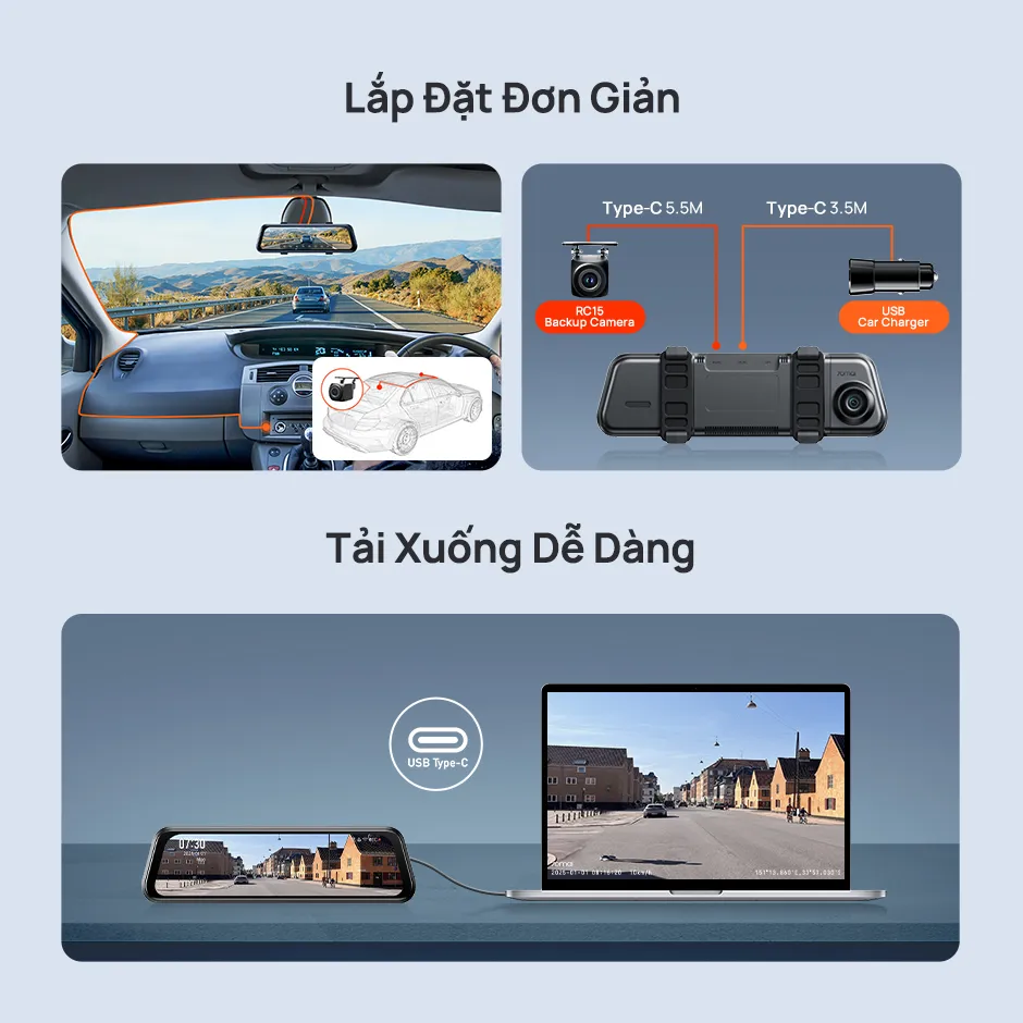 Camera hành trình 70mai S410 dạng gương