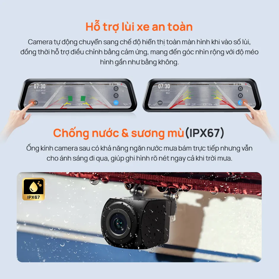 Camera sau RC15 hỗ trợ quan sát khi lùi xe