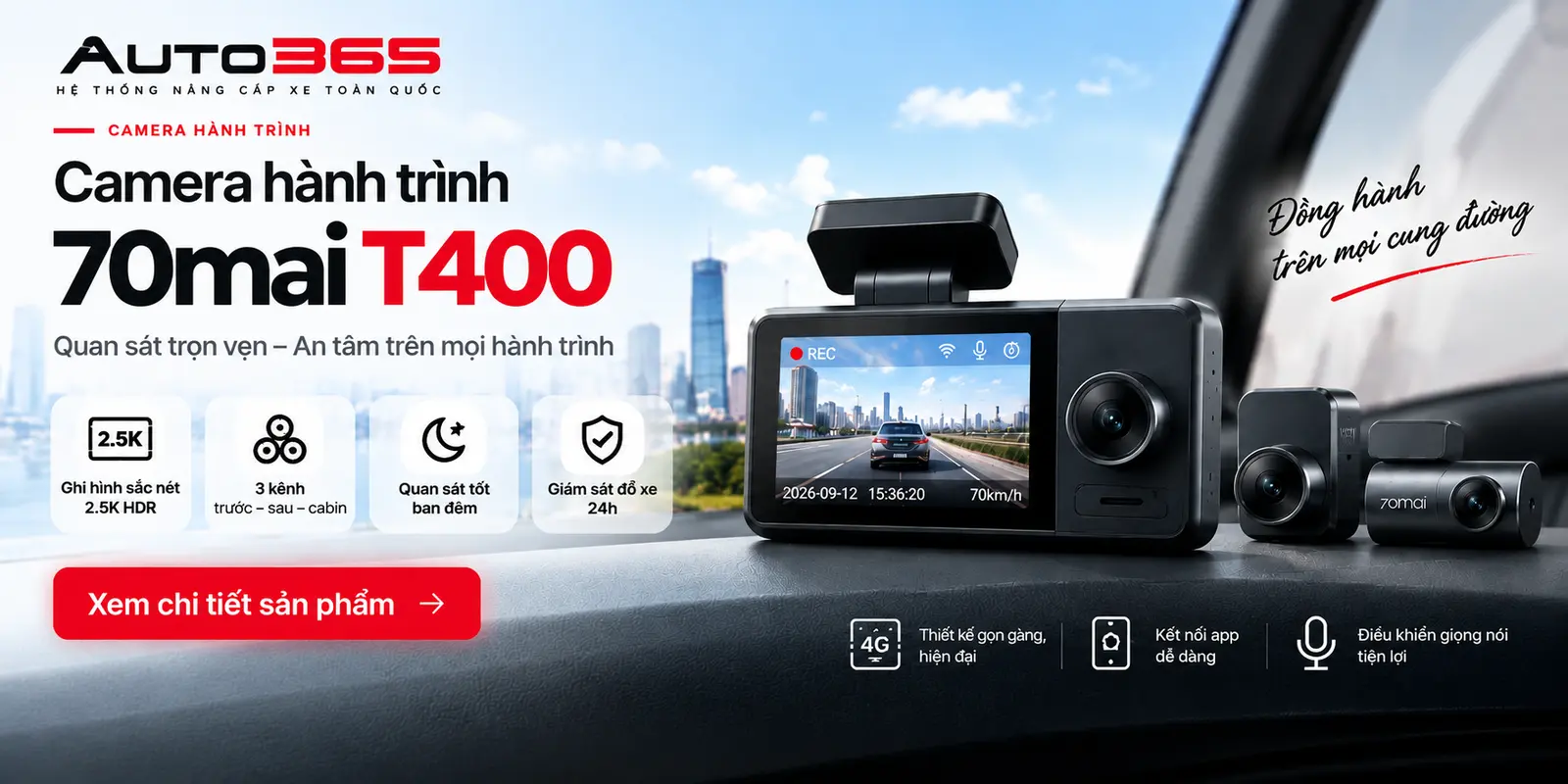 Camera hành trình 70mai T400 — đồng hành trên mọi cung đường