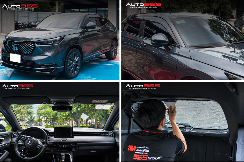 Hình 5. Cấu hình tham khảo 3M Crystalline CR BLK Pro trên xe Honda HR-V xám – Kính lái CR BLK 40 kết hợp kính sườn và kính lưng CR BLK 35/ CR BLK 15