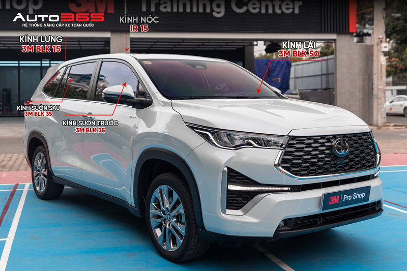 Sơ đồ minh họa vị trí các mã phim trong cấu hình tư vấn cho Toyota Innova Cross.