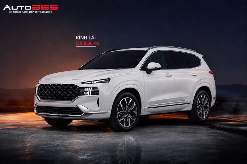 Cấu hình thực tế dán phim kính lái 3M CR BLK 40 cho Hyundai Santa Fe