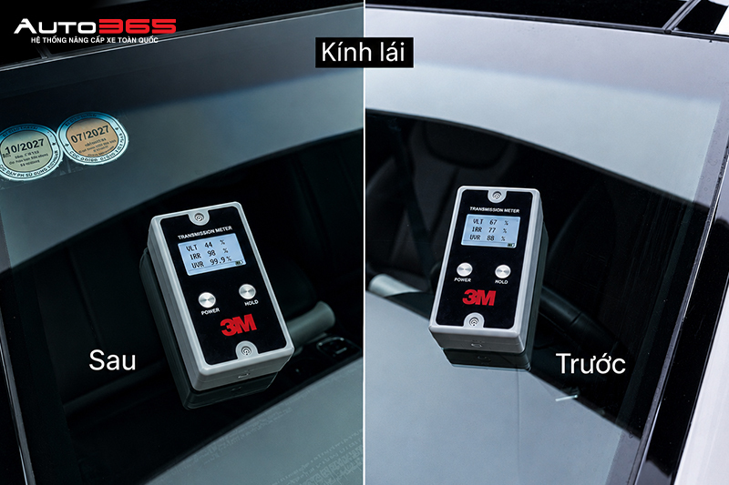 Kiểm tra thông số trước và sau khi dán phim cách nhiệt CR BLK 40