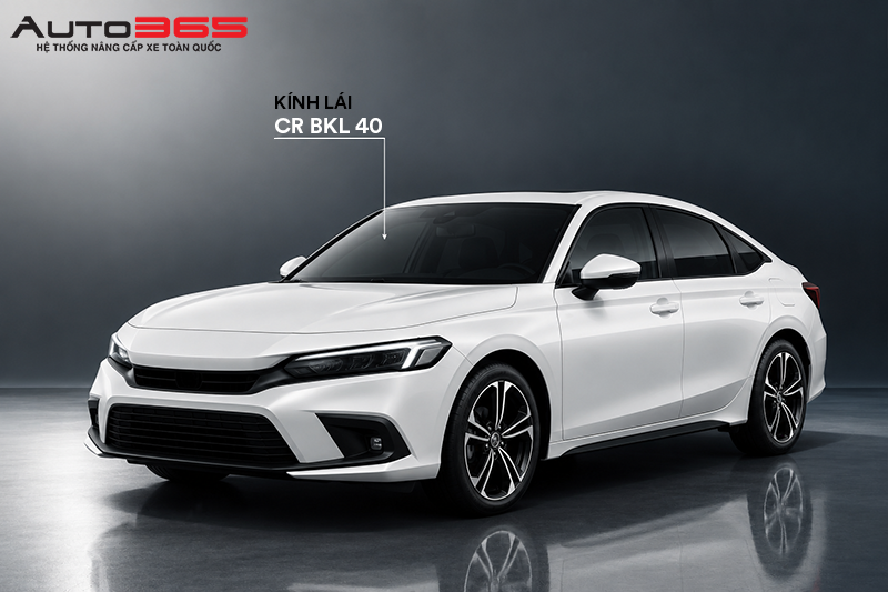 Cấu hình dán phim CR BLK 40 vị trí kính lái cho xe Honda Civic