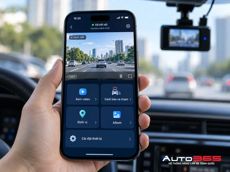 Giao diện ứng dụng camera hành trình