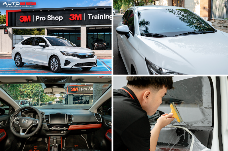 Honda City L thế hệ thứ 5, bản facelift 2023 dán phim cách nhiệt 3M Crystalline CR BLK tại Auto365.vn - Trụ Sở Chính