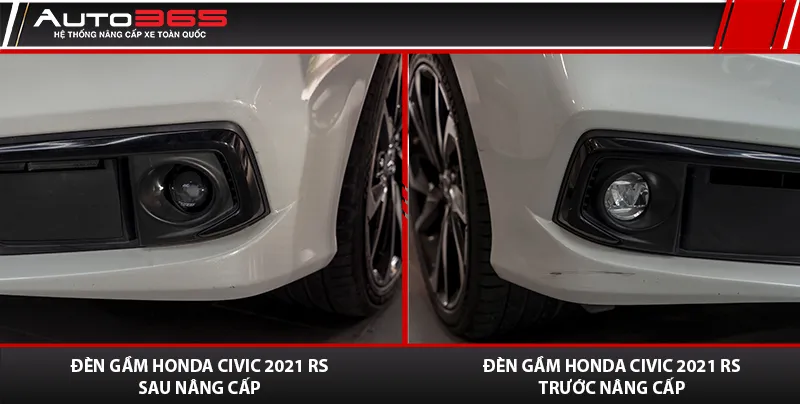 Bi gầm X-Light F10 New 2025 tại vị trí đèn gầm của Civic 2021 RS