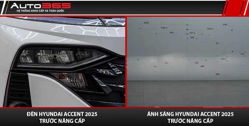Cụm đèn chính Hyundai Accent 2025 trước khi lắp V20L Quantum