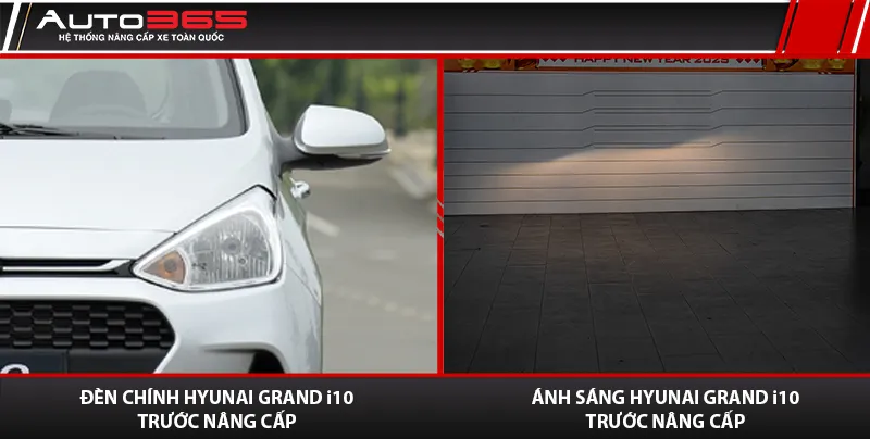 Đèn halogen Hyundai Grand i10 2020 trước khi nâng cấp Titan Gold 3.0