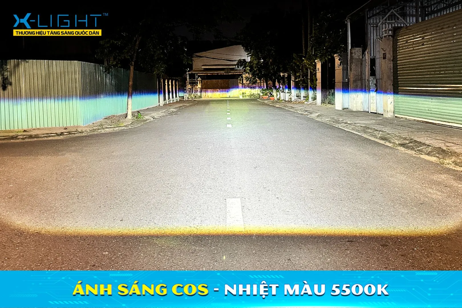 Vùng sáng Cos nhiệt màu 5500K của X-Light X5 Ultra sau khi căn chỉnh.
