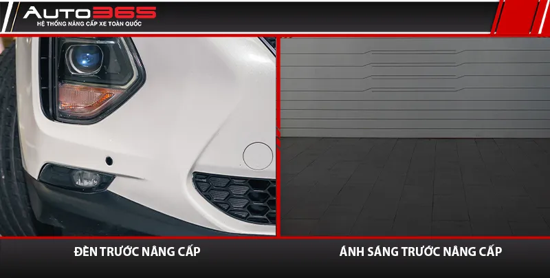 Vị trí đèn gầm Santa Fe 2020 trước khi thay và hình ảnh vùng chiếu