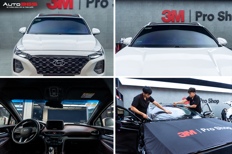 Hyundai Santa Fe 2020 (TM), bản đặc biệt dán phim cách nhiệt 3M CR BLK 40 cho kính lái tại Auto365.vn - Trụ Sở Chính