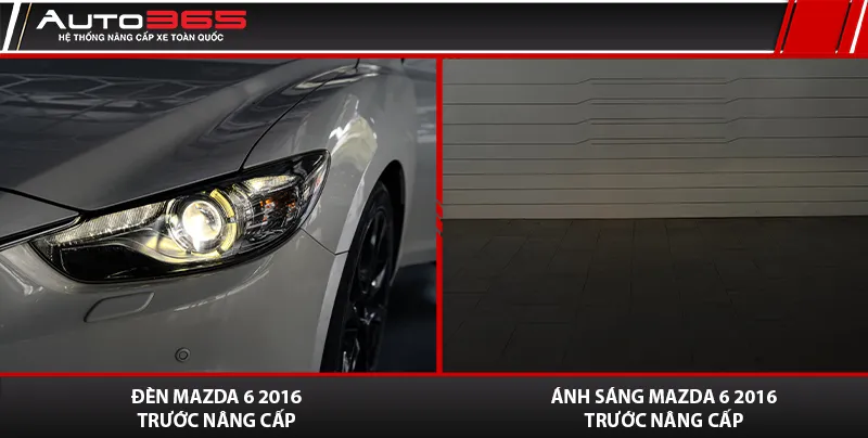 Cụm đèn chính bi Xenon và ánh sáng nguyên bản trên Mazda 6