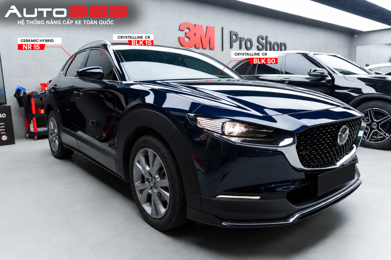 Mazda CX-30 Luxury kết hợp Crystalline CR BLK ở kính phía trước và Ceramic NR15 cho các kính phía sau