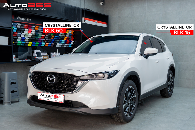 Mazda CX-5 dán phim cách nhiệt 3M Crystalline CR BLK, hướng đến khả năng kiểm soát nhiệt và duy trì độ sáng phù hợp cho từng vị trí kính