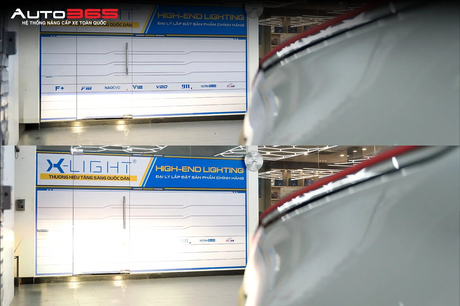 Minh họa căn chỉnh ánh sáng cho bi gầm