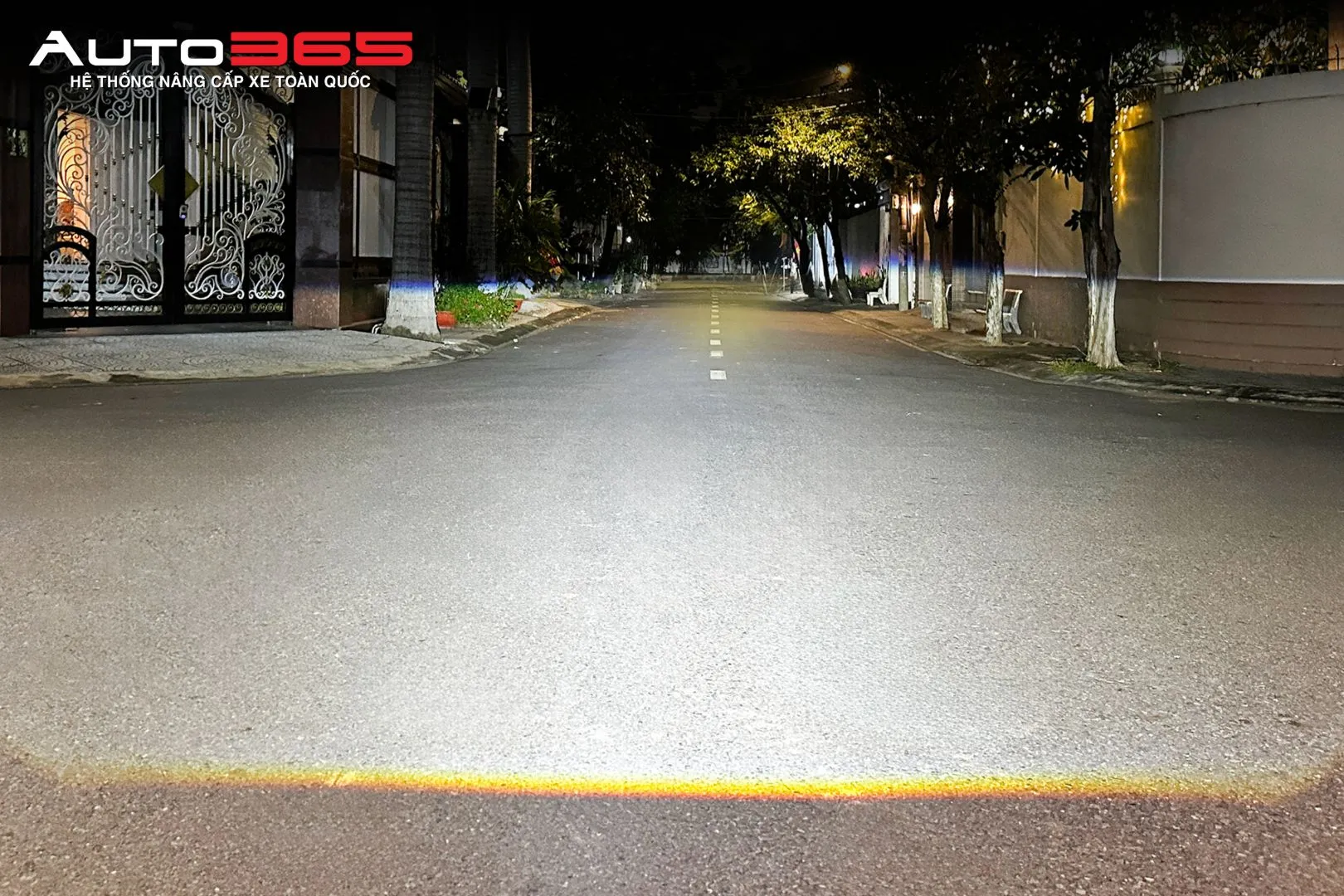 Vùng sáng Cos nhiệt màu 5500K của X-Light V20 Base 2025 sau khi căn chỉnh.