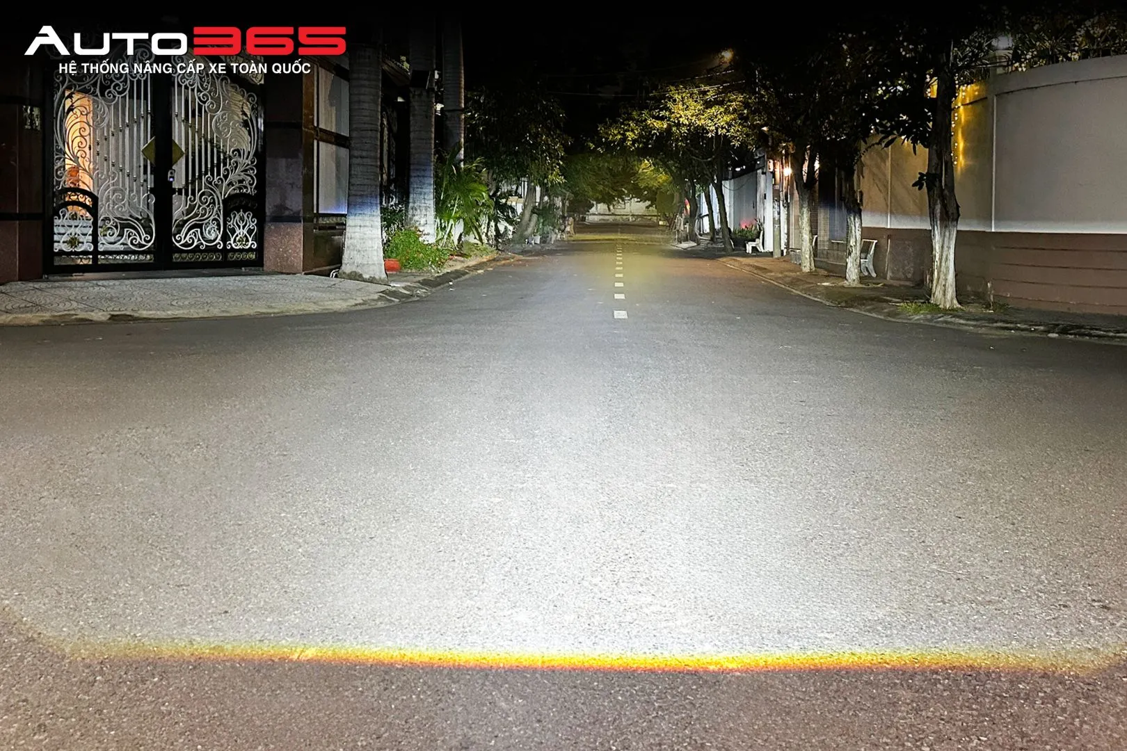 Vùng sáng Pha nhiệt màu 5500K của X-Light V20 Base 2025 sau khi căn chỉnh.