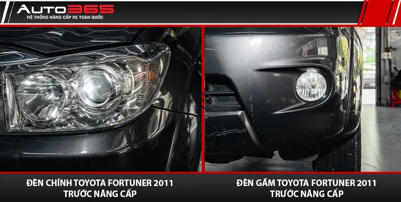 Cụm đèn chính và đèn gầm nguyên bản của Fortuner 2011 trước nâng cấp