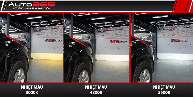 Ba nhiệt màu 3000K 4300K 5500K của bi gầm AES SV 3.0 Max