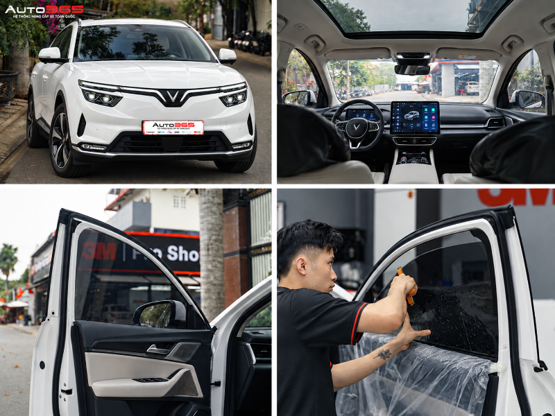 VinFast VF 8 Plus 2022 dán phim cách nhiệt 3M, phối CR BLK 50 cho kính lái, IR25 cho kính sườn trước và IR15 cho kính sườn sau, kính lưng, kính nóc