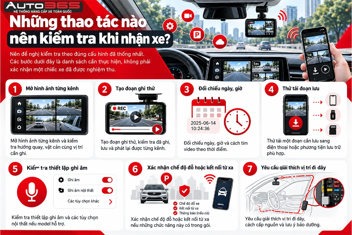 Bảy bước kiểm tra camera hành trình khi nhận bàn giao.
