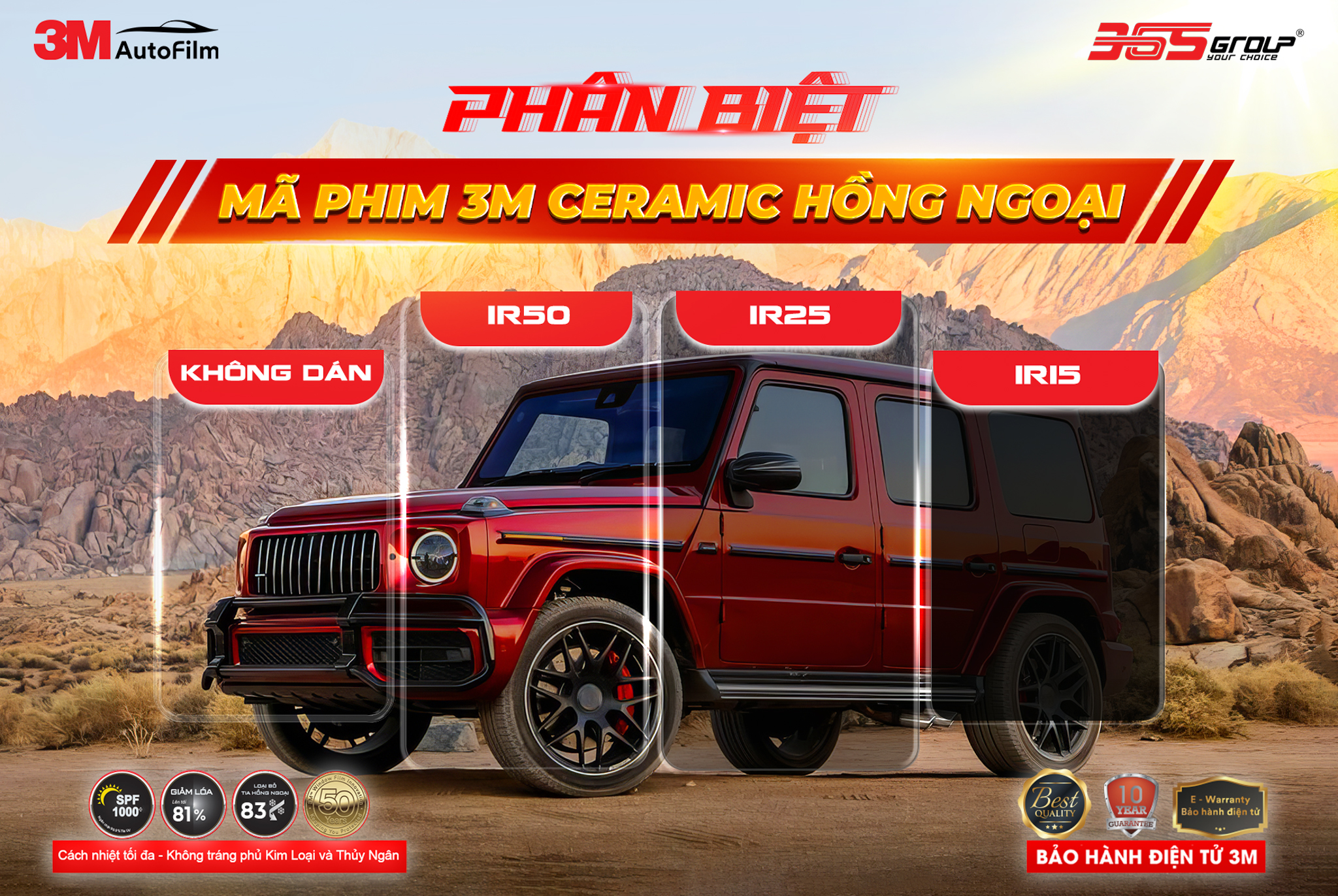 PHIM CÁCH NHIỆT 3M CERAMIC HỒNG NGOẠI SEDAN