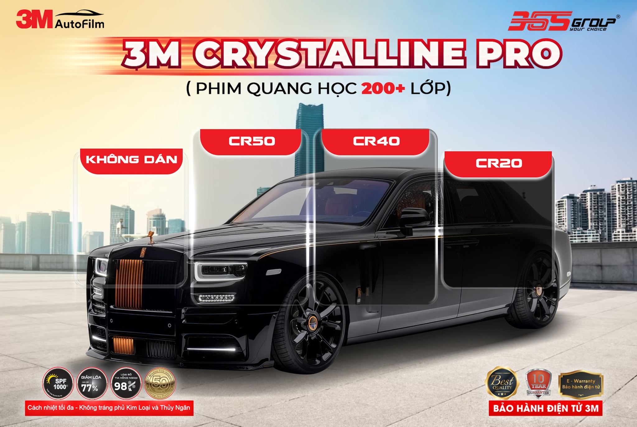 phim cách nhiệt 3m crystalline ra mắt gói pro