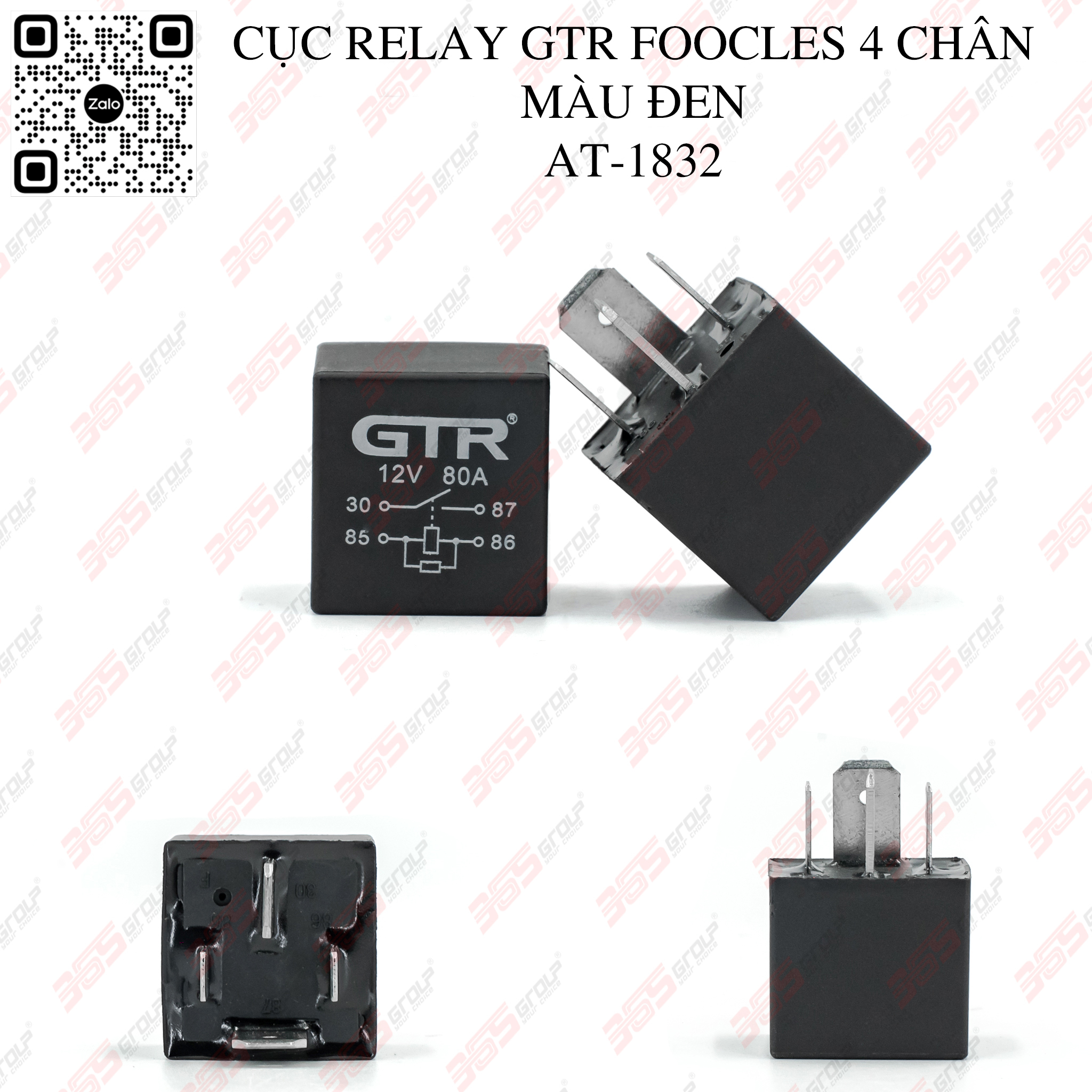 Cục Relay GTR Foocles 4 Chân Màu Đen AT 1832