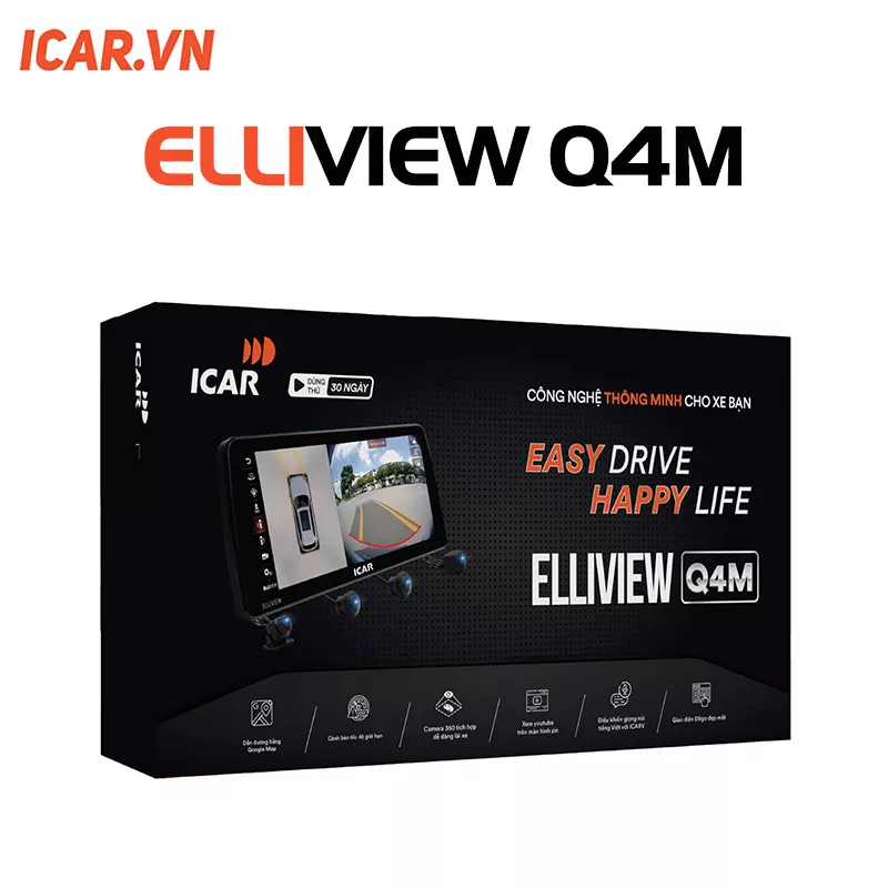 MÀN HÌNH ANDROID Ô TÔ ELLIVIEW Q4M - Hình 1
