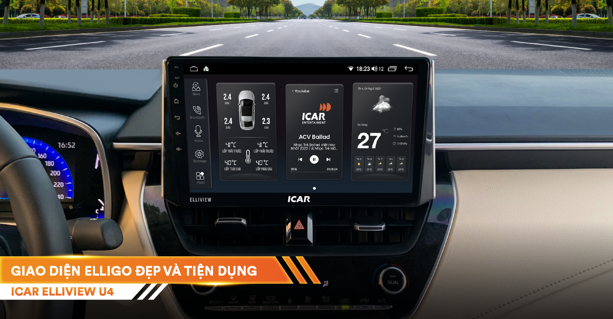 Màn hình Android ICAR Elliview U4 Basic 2024