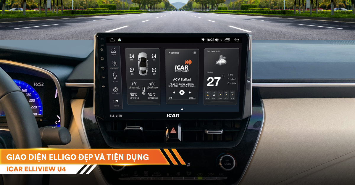 Màn hình android ICAR Elliview U4 Deluxe 2024