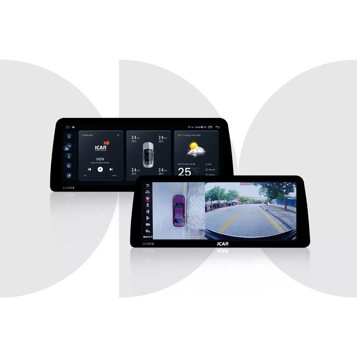 Màn hình android liền cam 360 ICAR Elliview Q4M - Hình 1